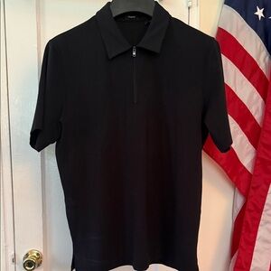 Theory Men's Black Polo 1/4 Zip